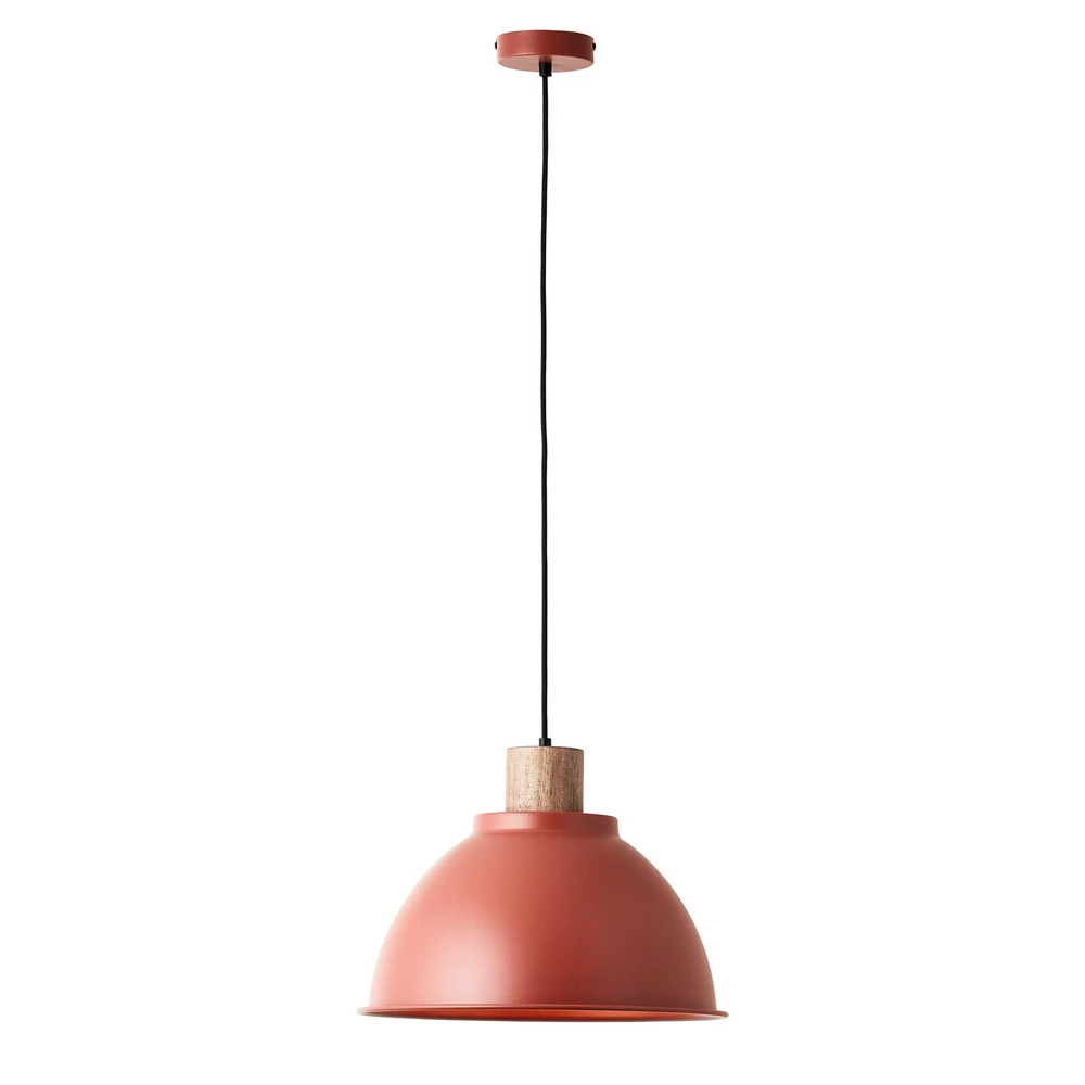Suspension Erena avec détail en bois, rouge pour usage intensif