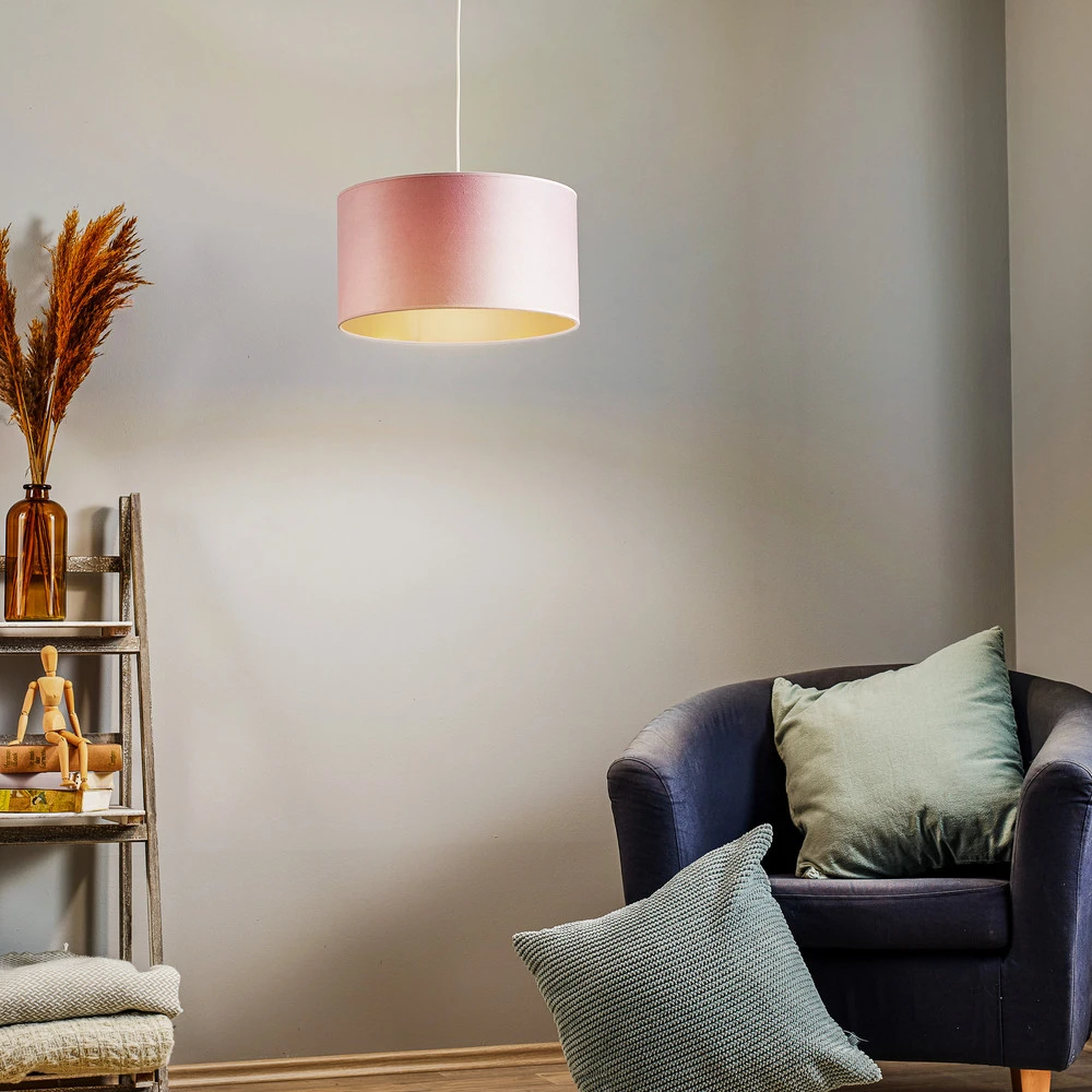 Suspension Golden Roller Ø 40 cm rose évident/dorée avec joints neufs