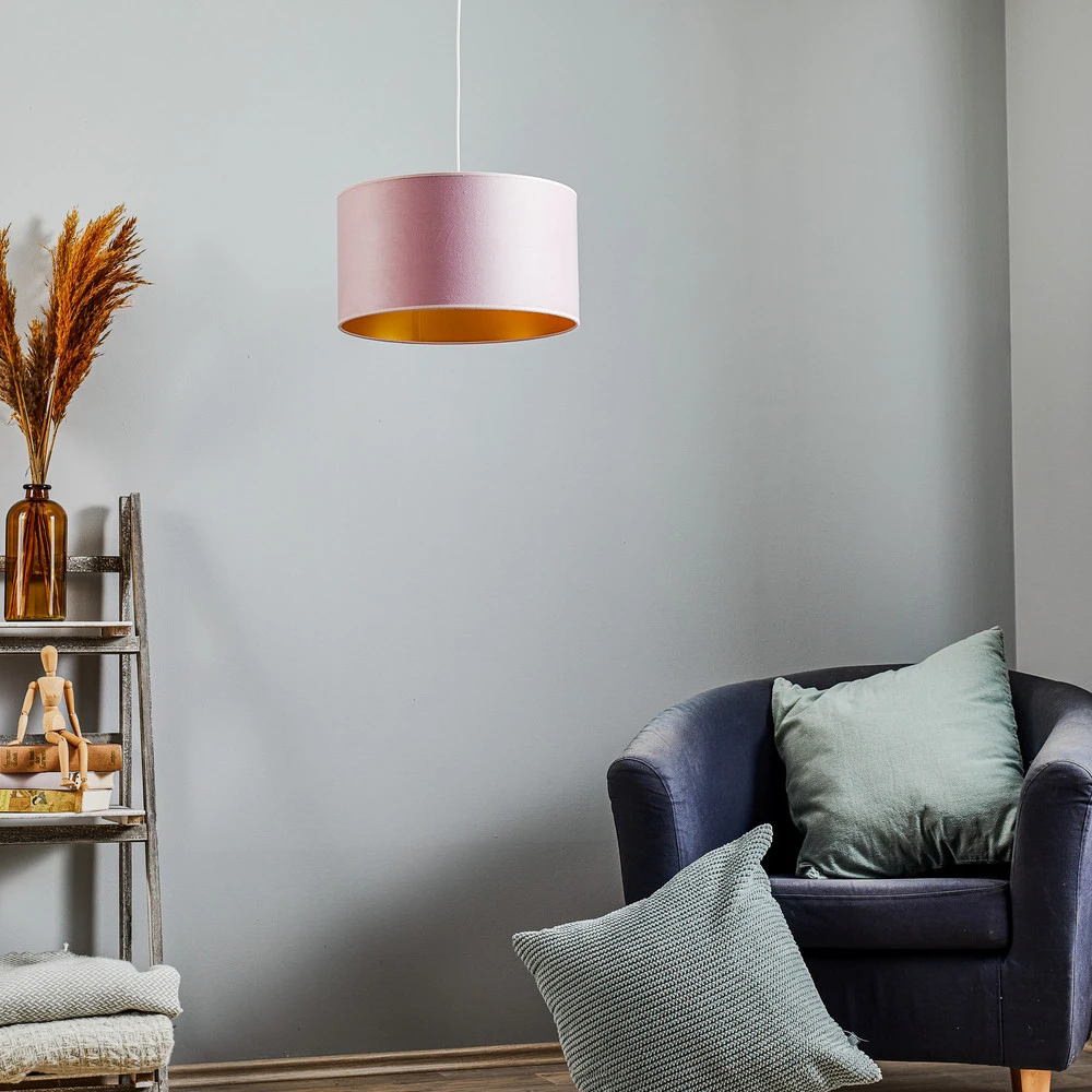 Suspension Golden Roller Ø 40 cm rose évident/dorée avec joints neufs