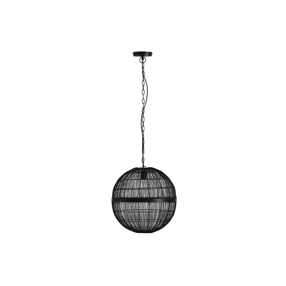 Suspension Hermi II treillis métallique noir Ø40cm avec rivets de maillon