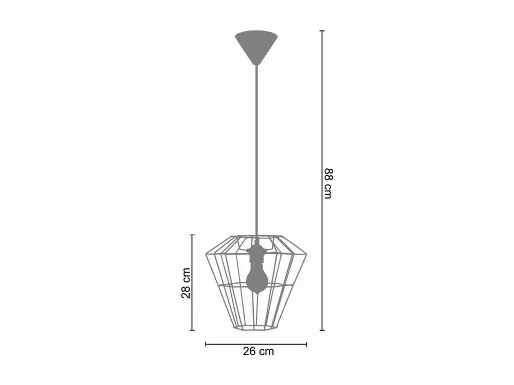 suspension inversé, cone filaire bleu 88 cm. - Montage Direct