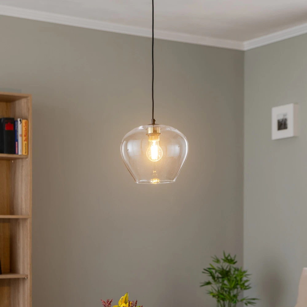 Suspension Kaja avec boule en verre voir à travers, Ø 24 cm