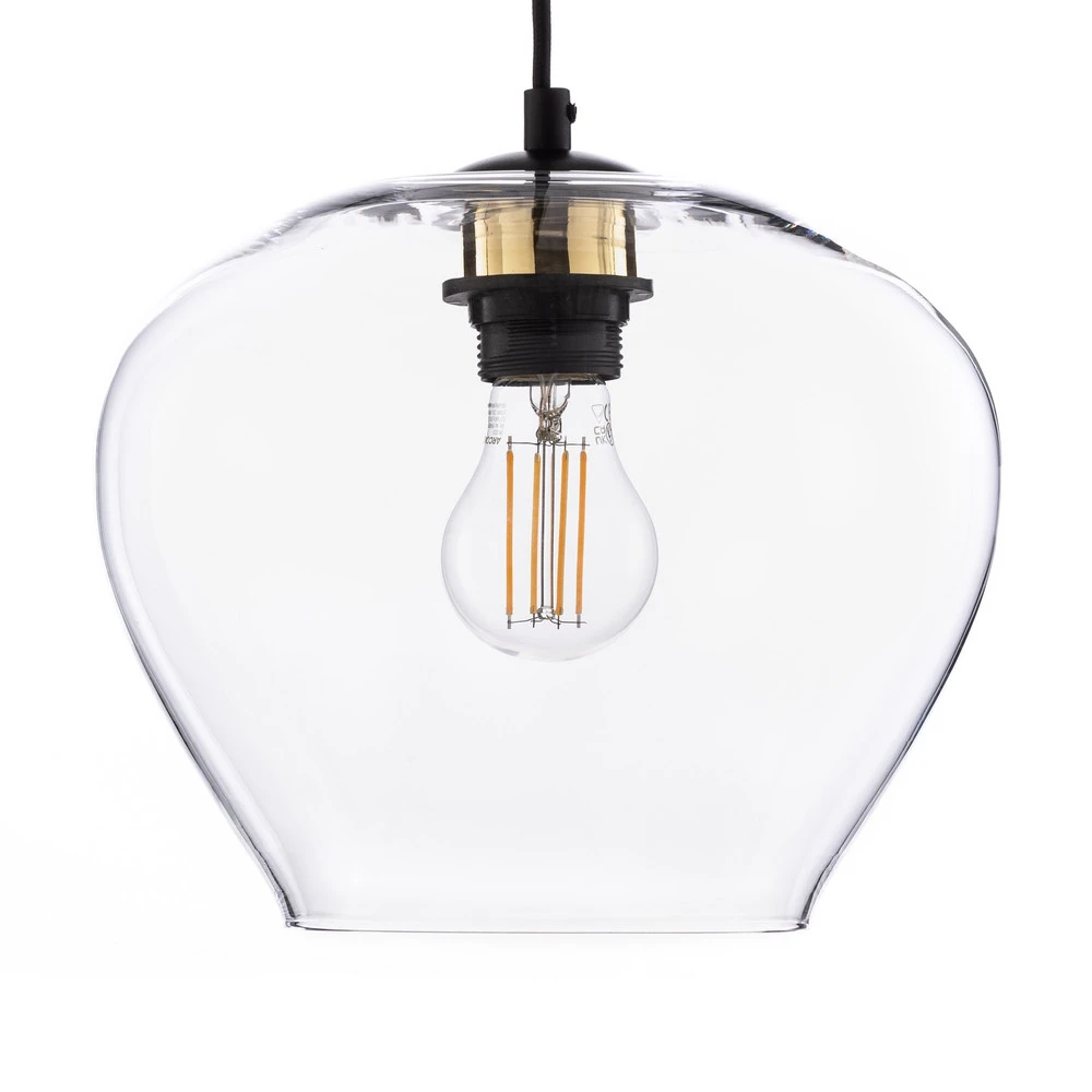 Suspension Kaja avec boule en verre voir à travers, Ø 24 cm