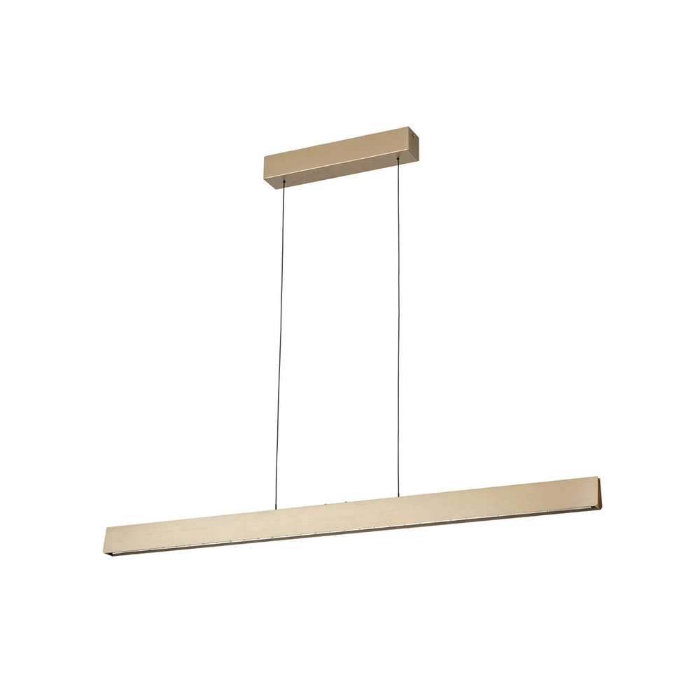 Suspension LED Tara, doré, longueur 120 cm, alu/acier avec meilleure adhérence