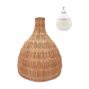 Suspension nomade BELLA NOMAD Bois net rotin H38CM