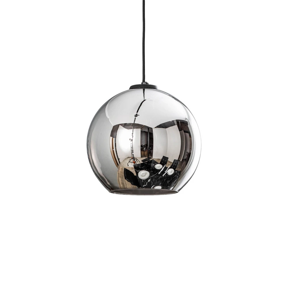 Suspension Polaris, verre réfléchissant, chromé