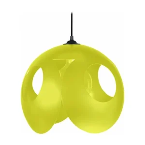 Suspension sephere métal jaune 80 cm. avec joints neufs