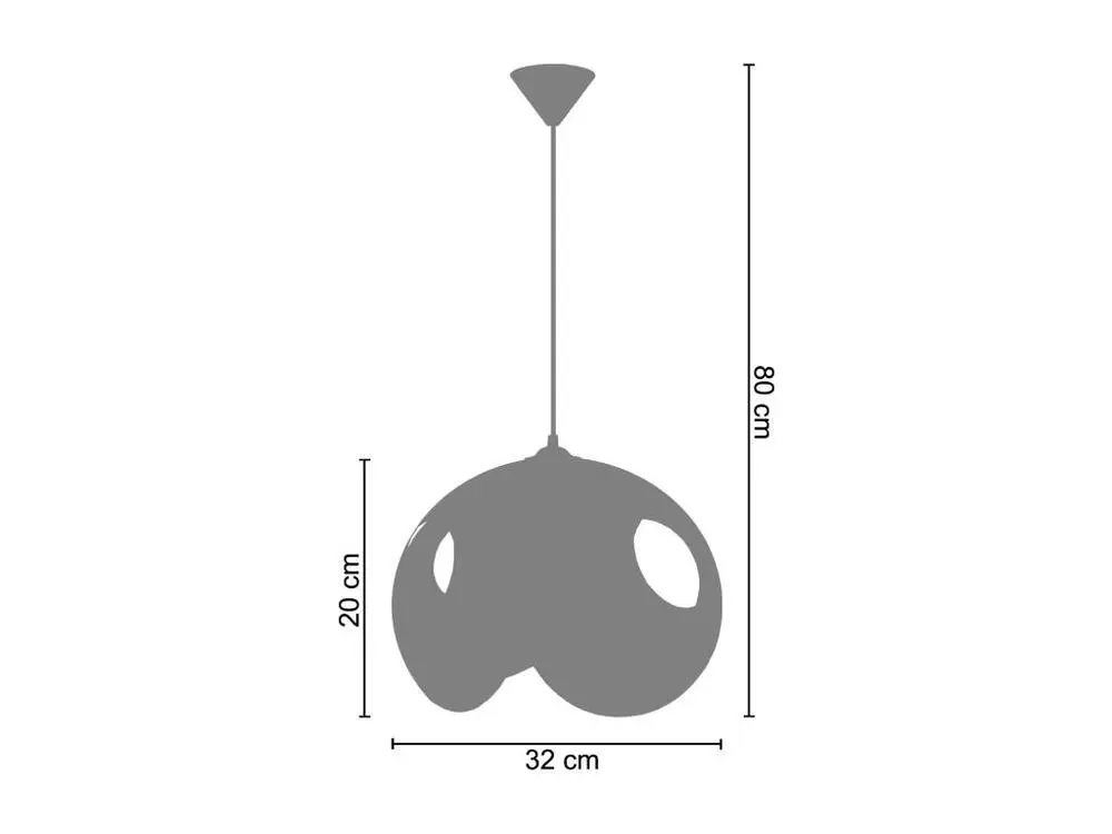Suspension sephere métal jaune 80 cm. avec joints neufs