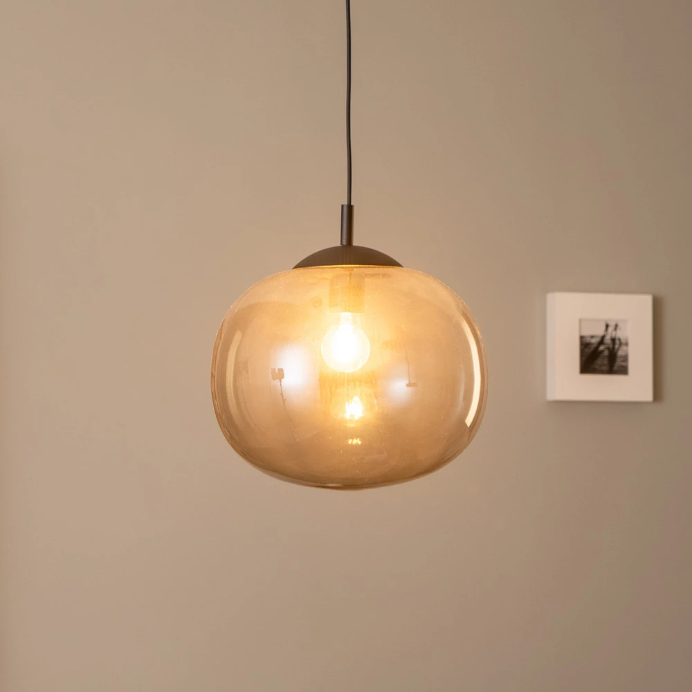 Suspension Vibe, verre gris graphite cristallin, Ø 35 cm