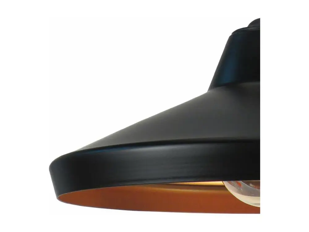 UPERNAVIK - Suspension conique métal noir et cuivre pour quads utilitaires