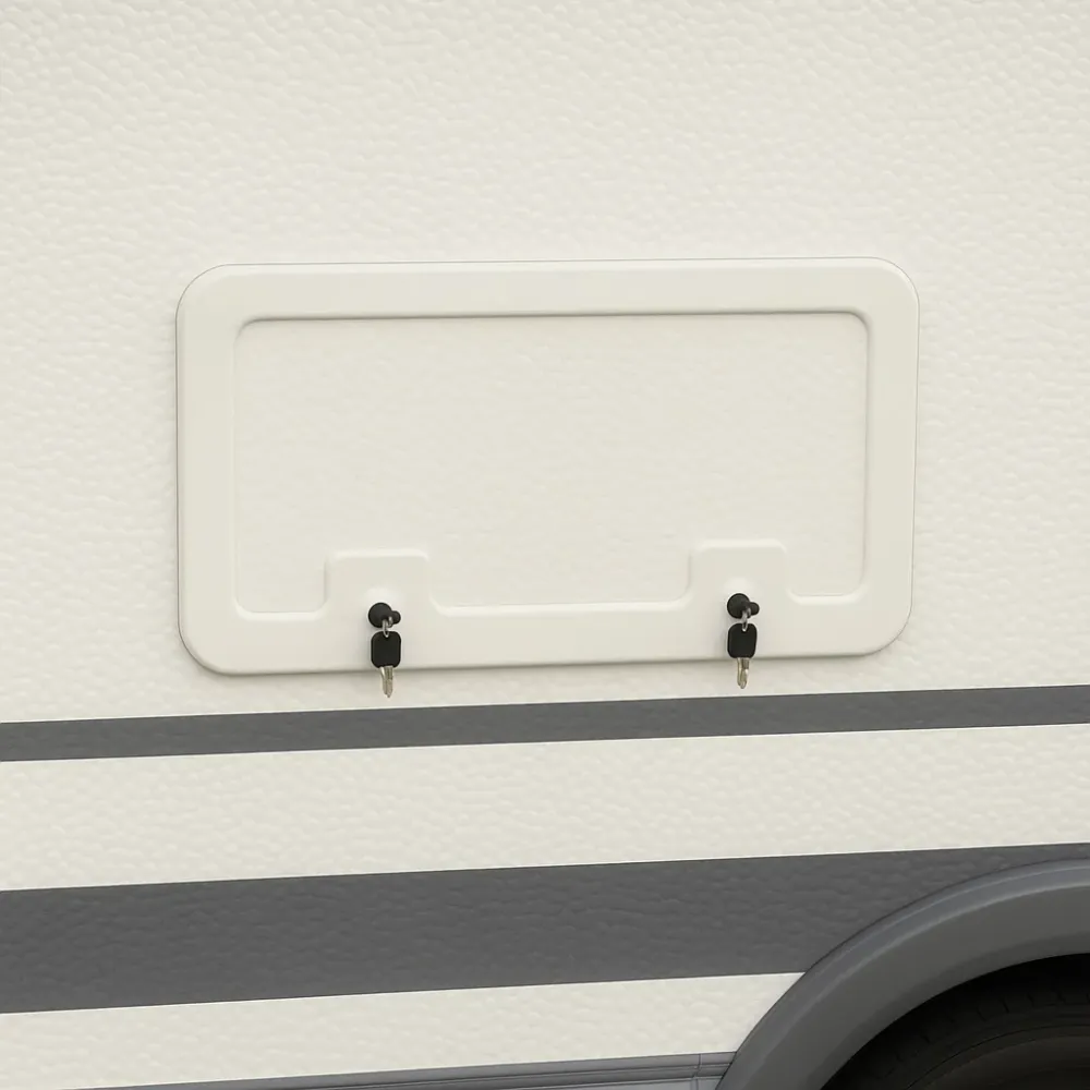 Wohnwagen Serviceklappe | 840x345mm | Weiss | inkl Schließung | Staufachklappe