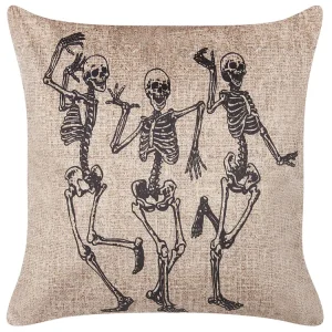 Panne Cushion Skeleton Pattern 45 x 45 cm Beige MORTESTI