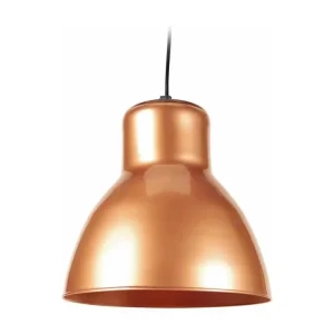 Suspension cloche verre cuivré 85 cm.