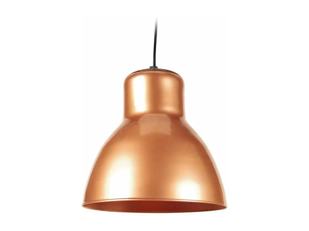 Suspension cloche verre cuivré 85 cm.