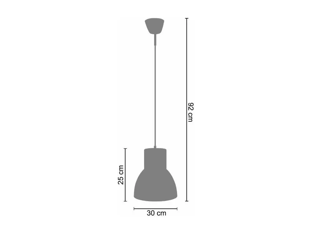 Suspension cloche verre cuivré 85 cm.