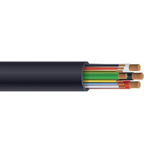 1000' 3/3C + 18/9C 8 AWG Ground Type TC/TC-ER-JP Generator Cable Noir jais