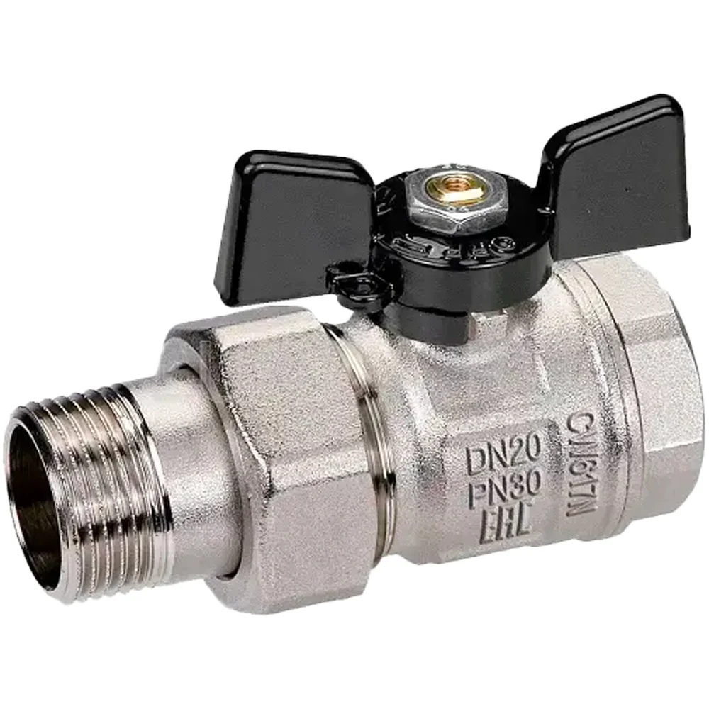 Valvola Sfera P. Totale Femmina Con Bocchettone Leva Bugatti 1"1/4 Dn 32 Pn 30