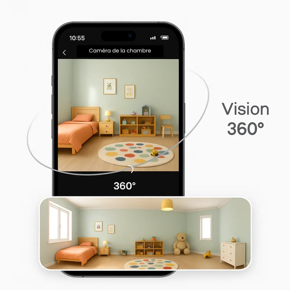 Configurateur | Caméra intérieure rotative Daewoo IP506P - Wi-fi | Full HD | Vie Privée