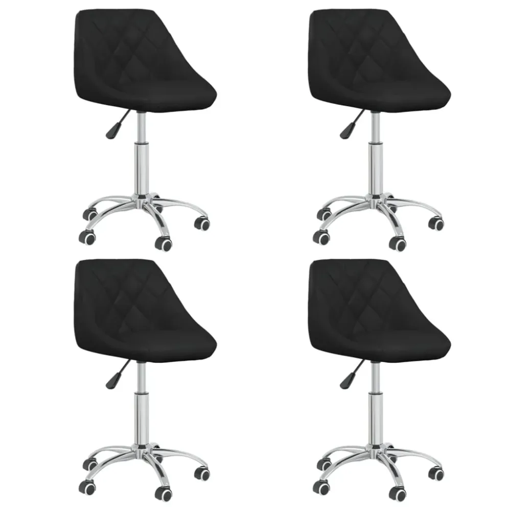 Bac de récupération Lot de 4 tabourets de travail siège pivotant hauteur réglable en VINYLE noir DEC025375
