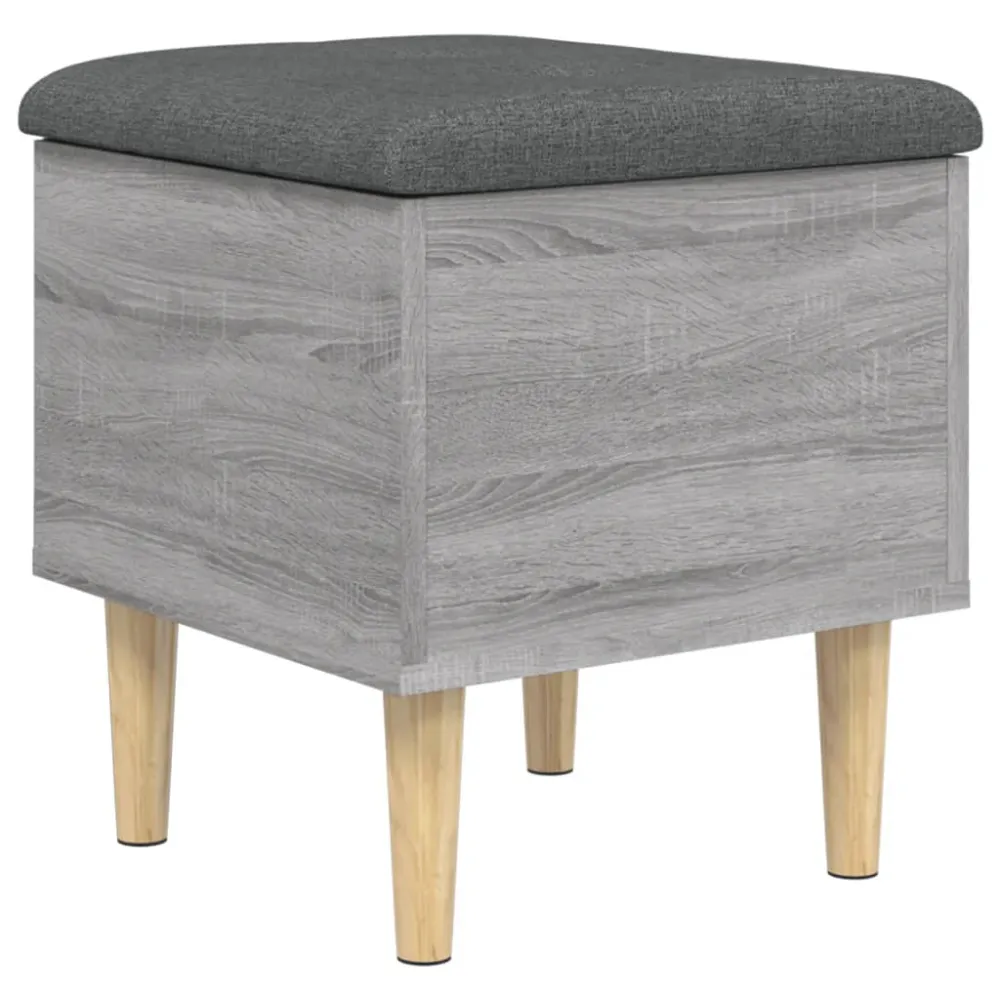 Banc banquette tabouret de rangement 42 x 42 x 46 cm bois d'ingénierie couleur sonoma gris DEC024801