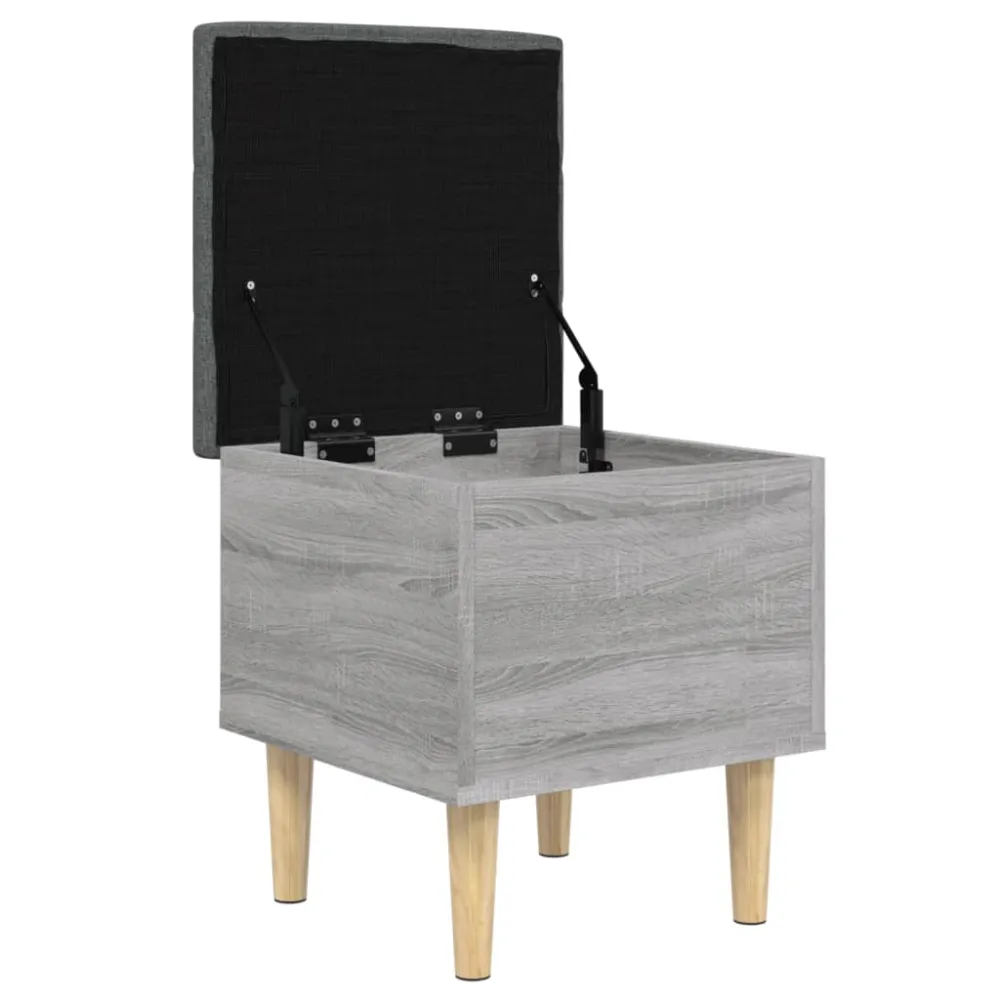 Banc banquette tabouret de rangement 42 x 42 x 46 cm bois d'ingénierie couleur sonoma gris DEC024801