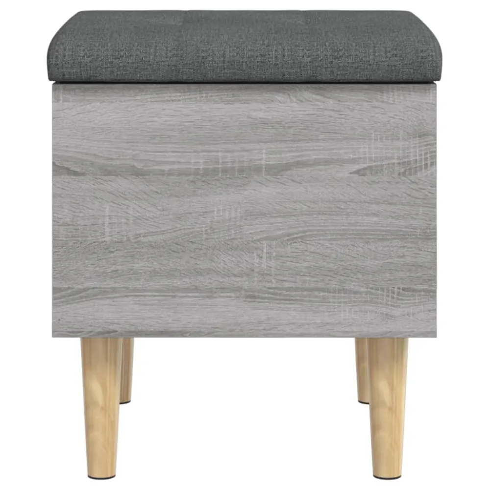 Banc banquette tabouret de rangement 42 x 42 x 46 cm bois d'ingénierie couleur sonoma gris DEC024801