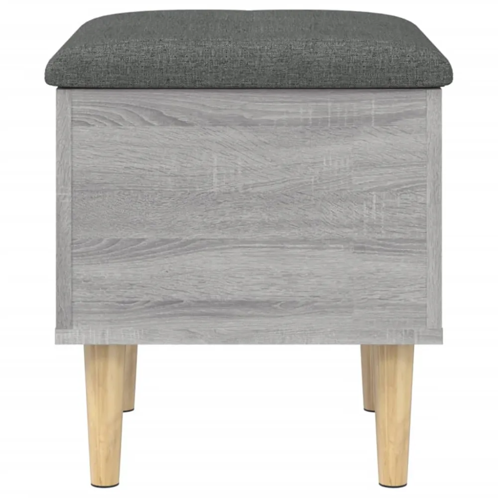 Banc banquette tabouret de rangement 42 x 42 x 46 cm bois d'ingénierie couleur sonoma gris DEC024801