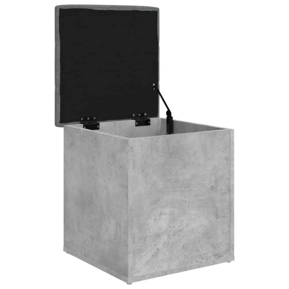 Banc tabouret de rangement couleur gris béton 42 x 42 x 45 cm bois d'ingénierie gris DEC024763