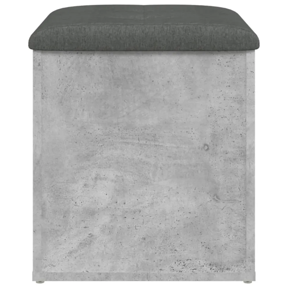 Banc tabouret de rangement couleur gris béton 42 x 42 x 45 cm bois d'ingénierie gris DEC024763
