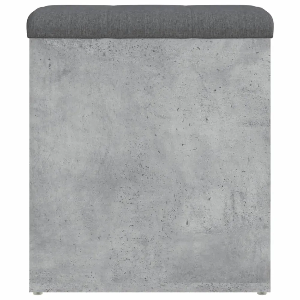 Banc tabouret de rangement couleur gris béton 42 x 42 x 45 cm bois d'ingénierie gris DEC024763