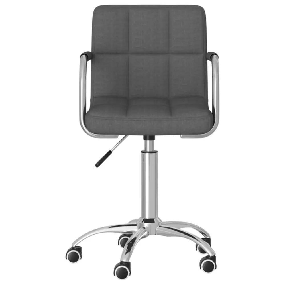 Certifié CE Tabouret de travail sur roulettes hauteur réglable en tissu gris et acier chromé DEC025089