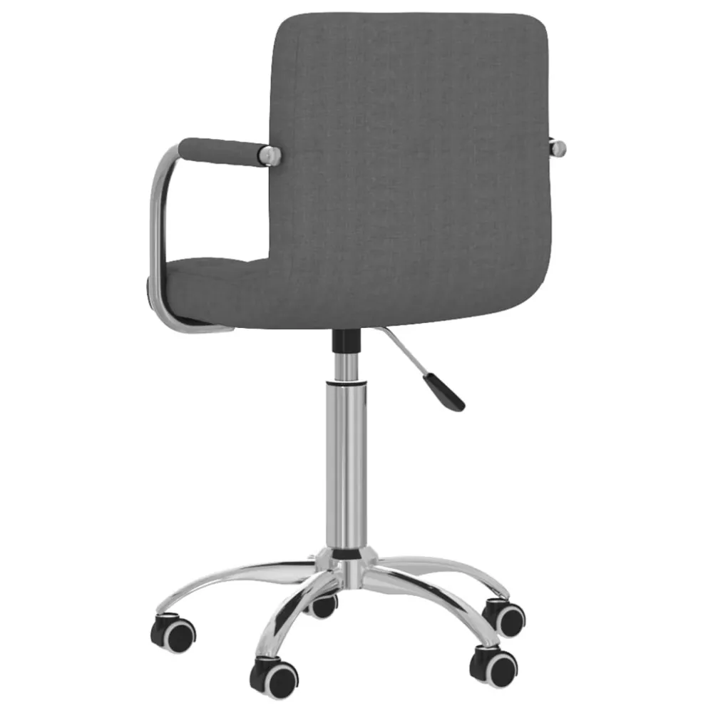 Certifié CE Tabouret de travail sur roulettes hauteur réglable en tissu gris et acier chromé DEC025089