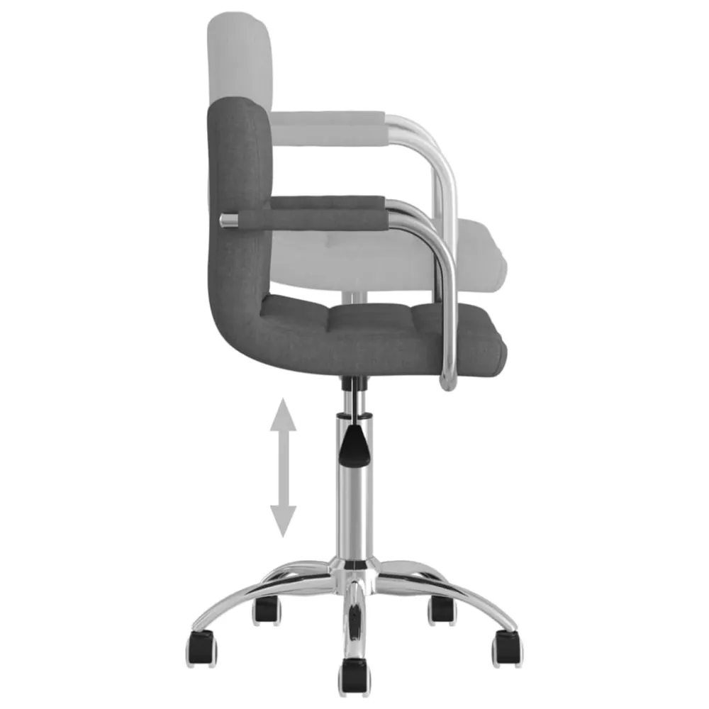 Certifié CE Tabouret de travail sur roulettes hauteur réglable en tissu gris et acier chromé DEC025089
