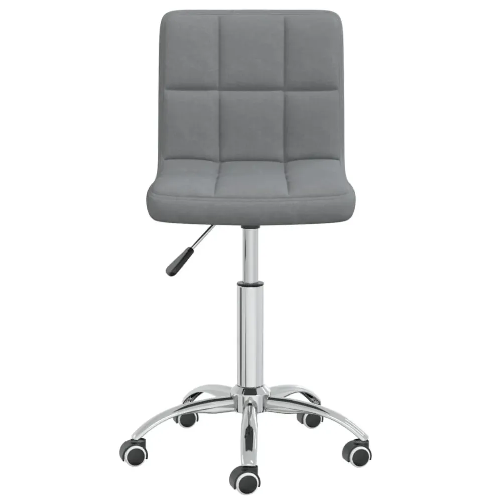 Chaise tabouret sur roulettes siège pivotant en tissu gris évident DEC025081