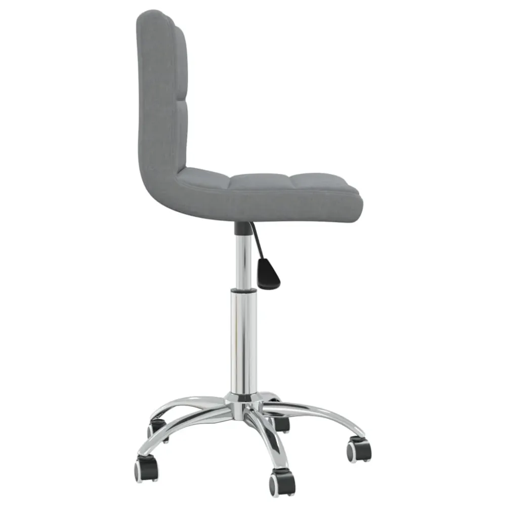 Chaise tabouret sur roulettes siège pivotant en tissu gris évident DEC025081