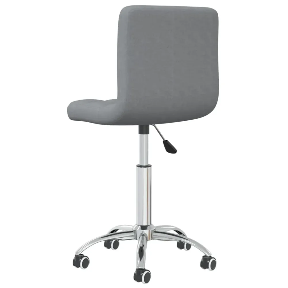 Chaise tabouret sur roulettes siège pivotant en tissu gris évident DEC025081