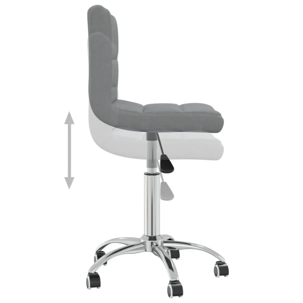 Chaise tabouret sur roulettes siège pivotant en tissu gris évident DEC025081