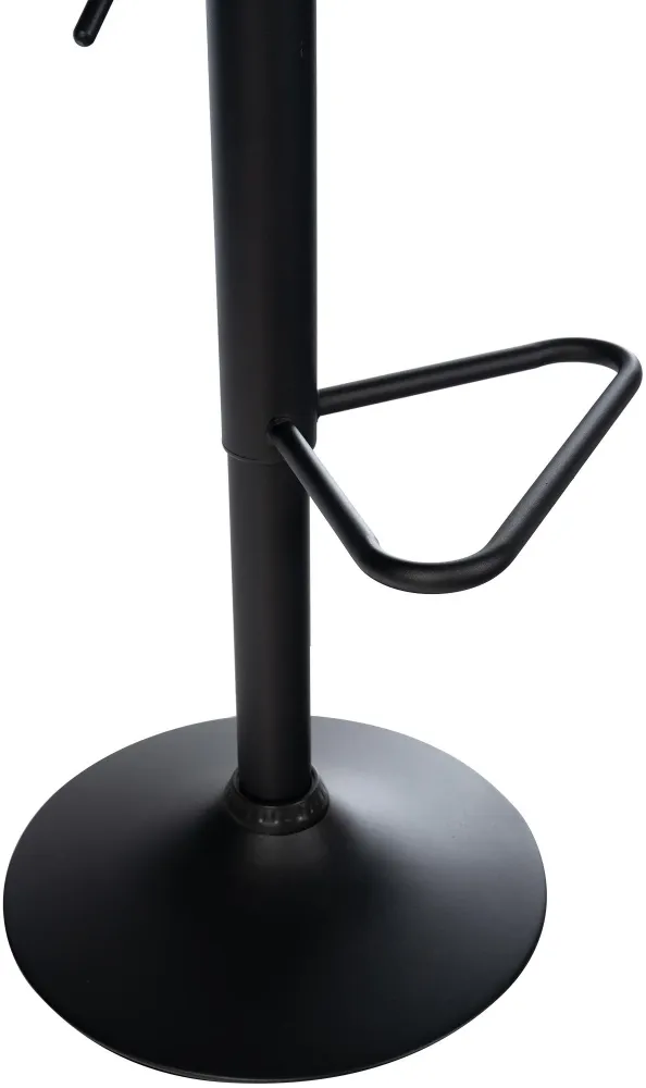 Cric hydraulique Lot de 2 tabourets de bar repose-pieds hauteur réglable en velours gris coutures losange cadre métal noir...