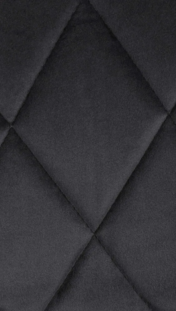 Cric hydraulique Tabouret de bar en velours gris sombre coutures décoratives pivotant support métal noir TDB10664