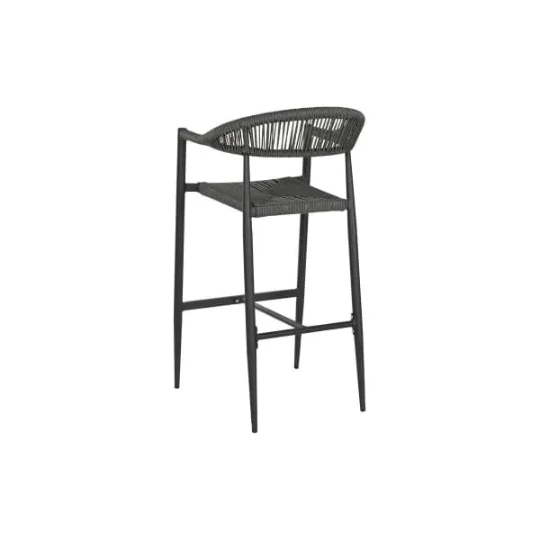 Lampe de travail Tabouret Rotin Tressé Gris et Métal Noir
