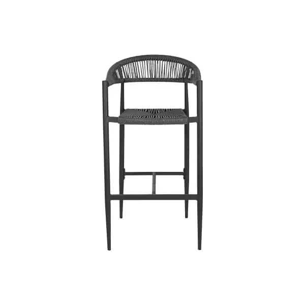 Lampe de travail Tabouret Rotin Tressé Gris et Métal Noir