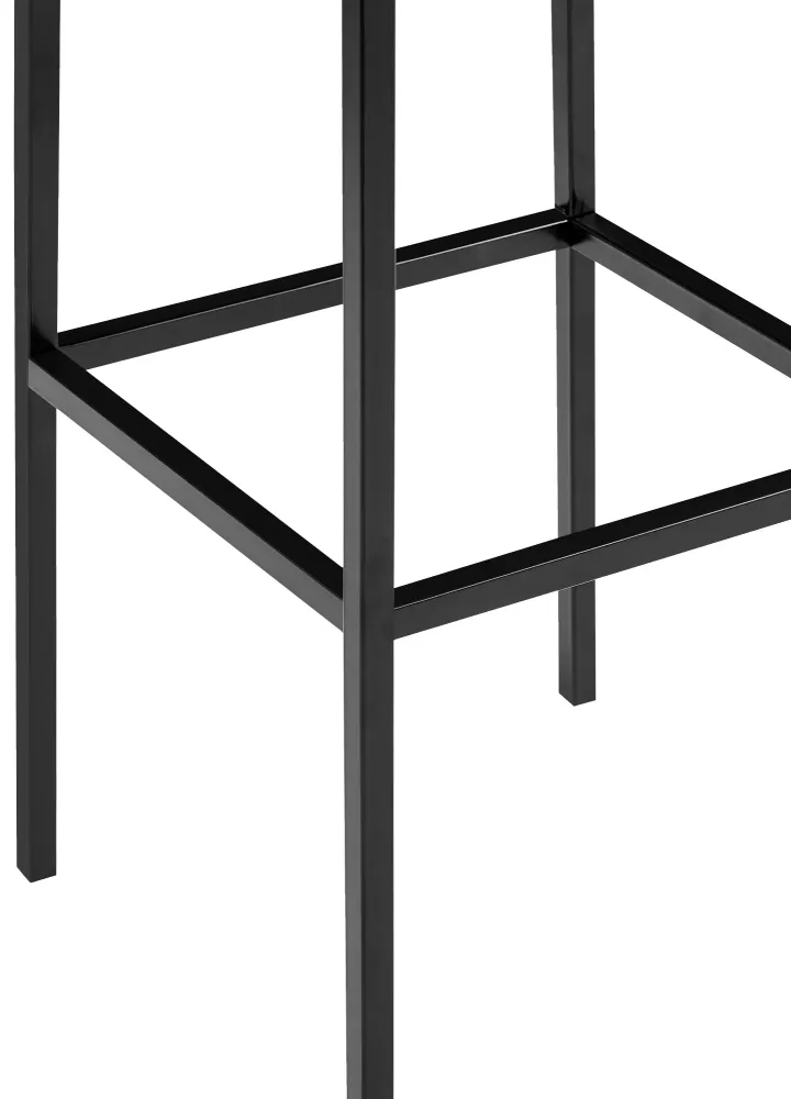 Lot de 2 tabourets de bar avec repose-pieds assises carrées hauteur 83 cm en tissu gris et métal noir 10_0006392 avec roul...