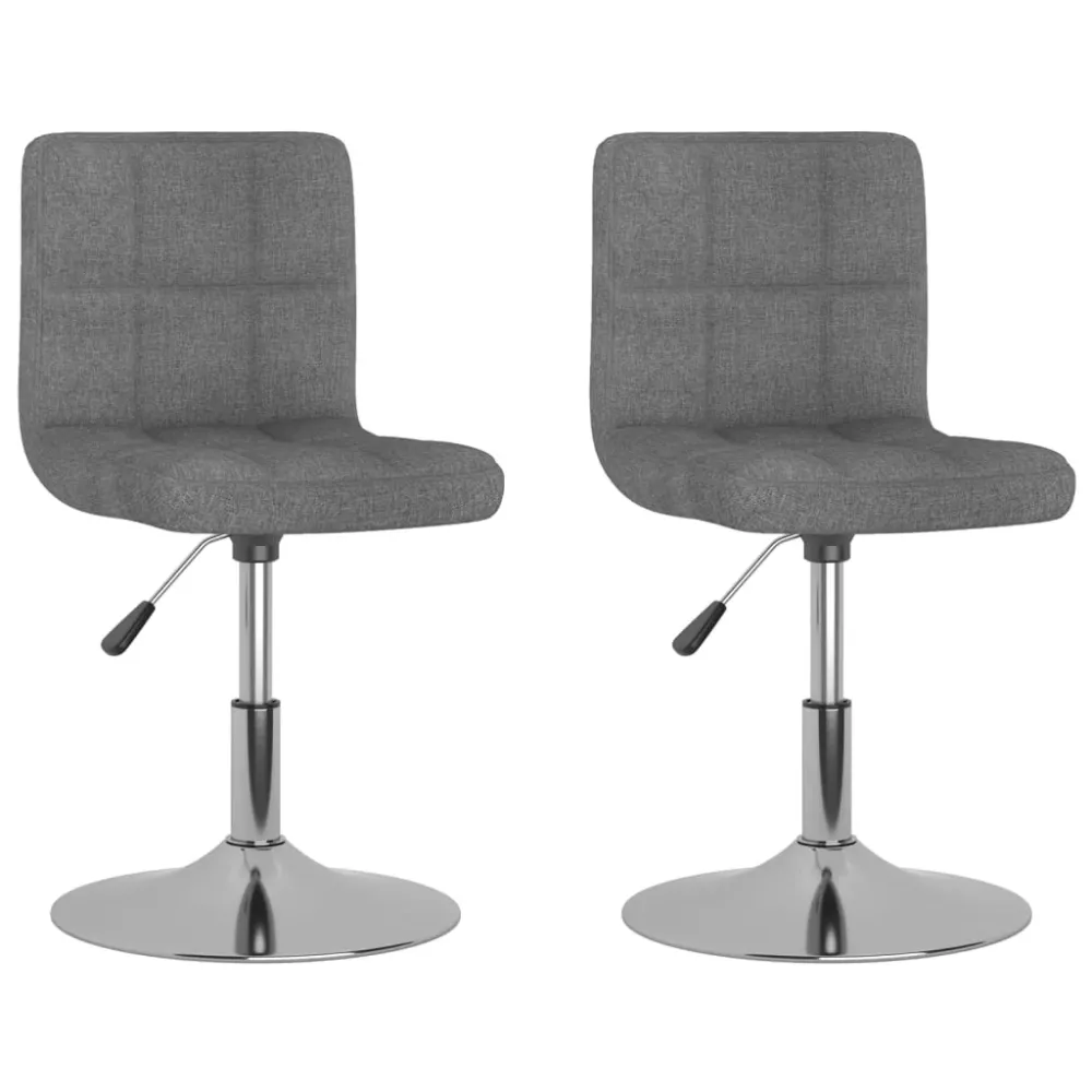 Lot de 2 tabourets de bar chaise de comptoir siège pivotant hauteur réglable en tissu gris évident DEC025231