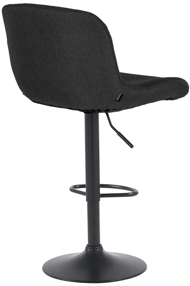 Lot de 2 tabourets de bar réglable en hauteur et rotatif repose-pieds en tissu noir cadre en métal noir 10_0005981 pour at...