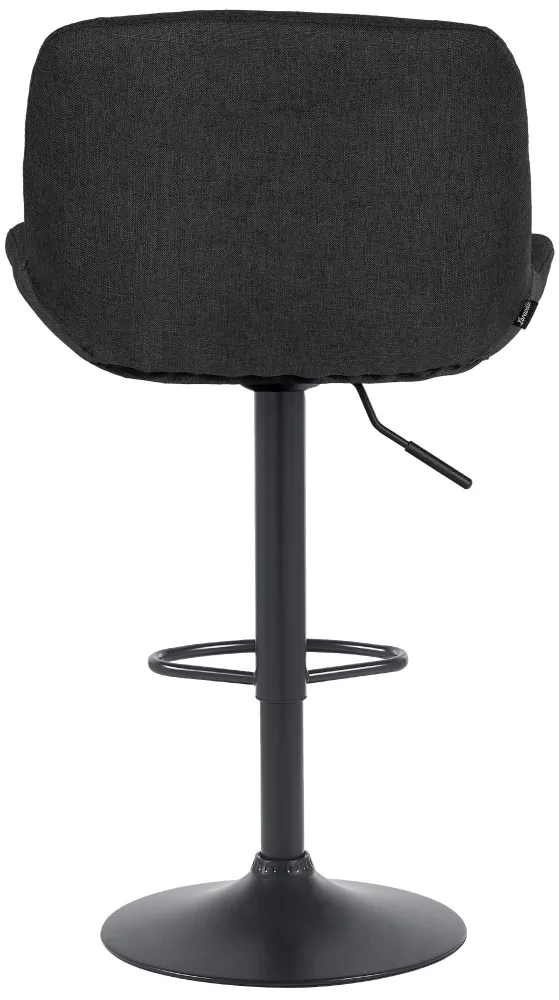 Lot de 2 tabourets de bar réglable en hauteur et rotatif repose-pieds en tissu noir cadre en métal noir 10_0005981 pour at...