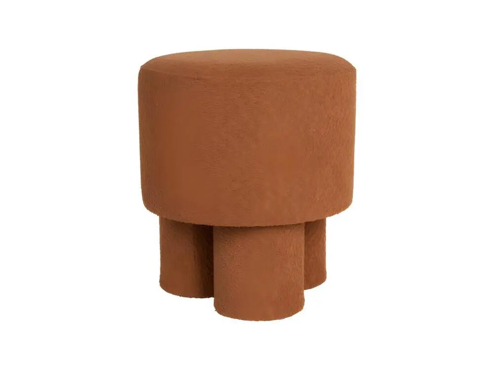 Marcos - Tabouret rond en tissu bouclette ø40cm - Couleur - Rouille pour atelier professionnel