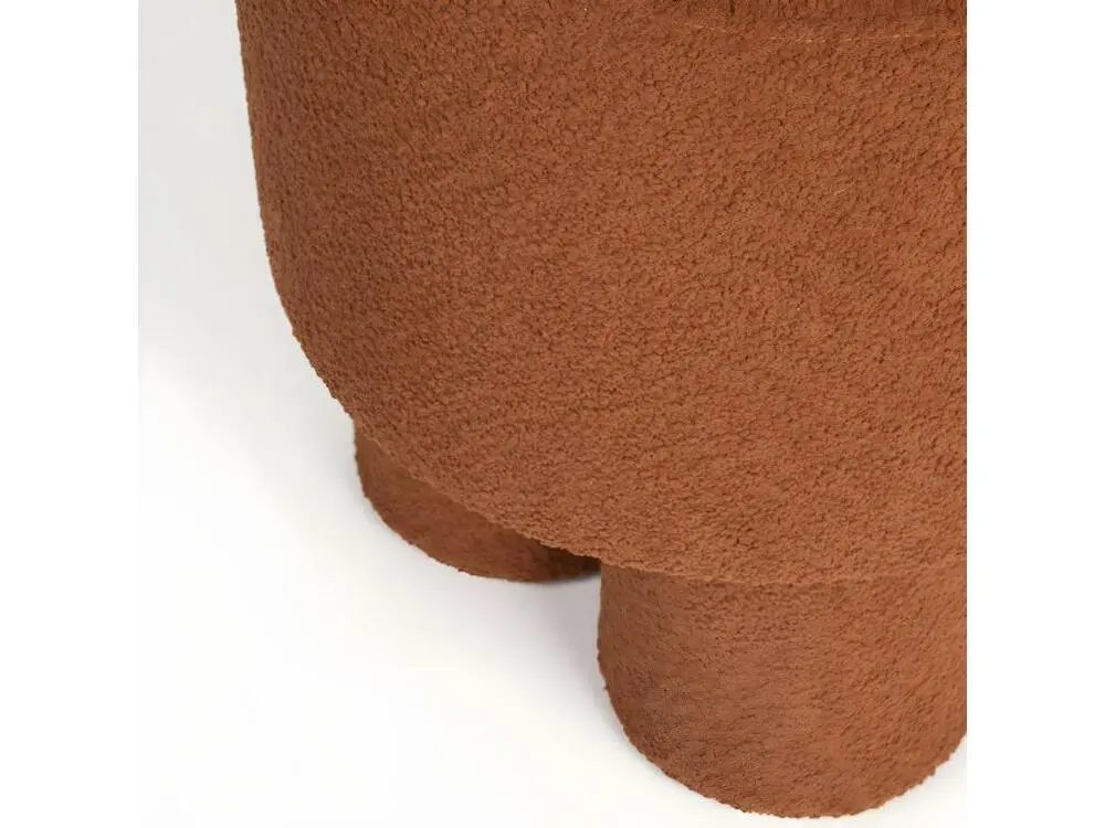 Marcos - Tabouret rond en tissu bouclette ø40cm - Couleur - Rouille pour atelier professionnel