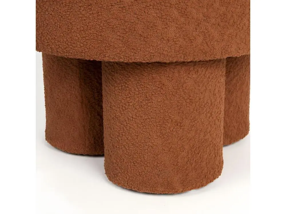 Marcos - Tabouret rond en tissu bouclette ø40cm - Couleur - Rouille pour atelier professionnel