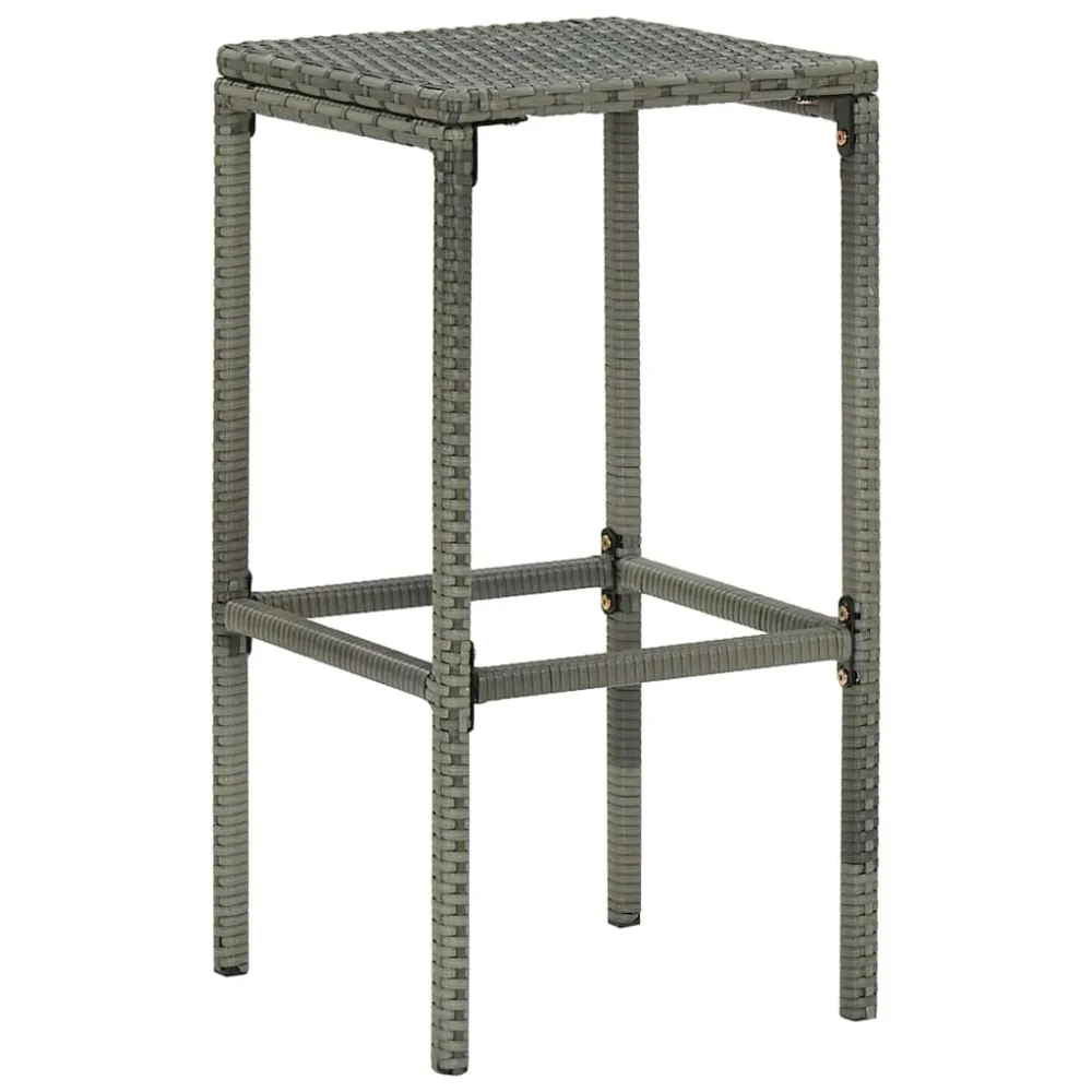 Nettoyant technique Lot de 3 tabourets de bar avec coussins anthracite et résine tressée gris et acier DEC029577