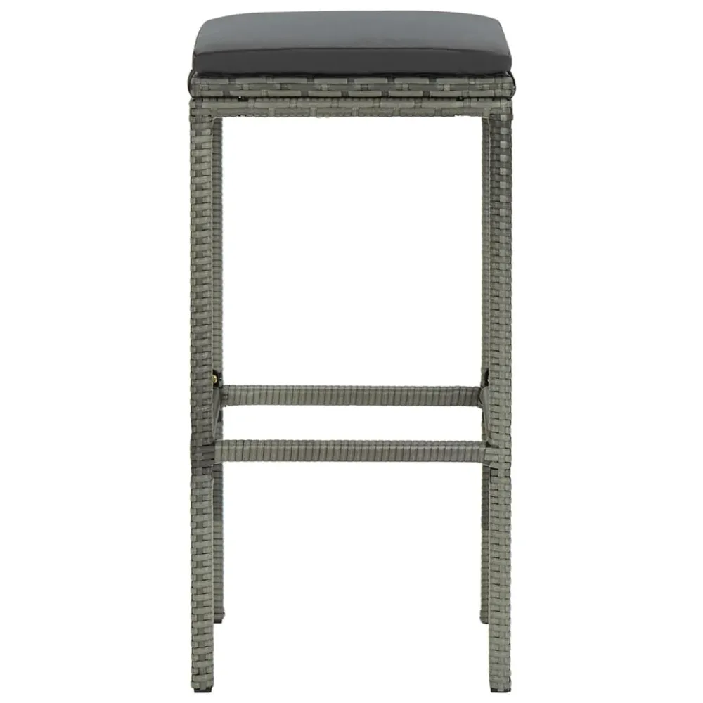 Nettoyant technique Lot de 3 tabourets de bar avec coussins anthracite et résine tressée gris et acier DEC029577